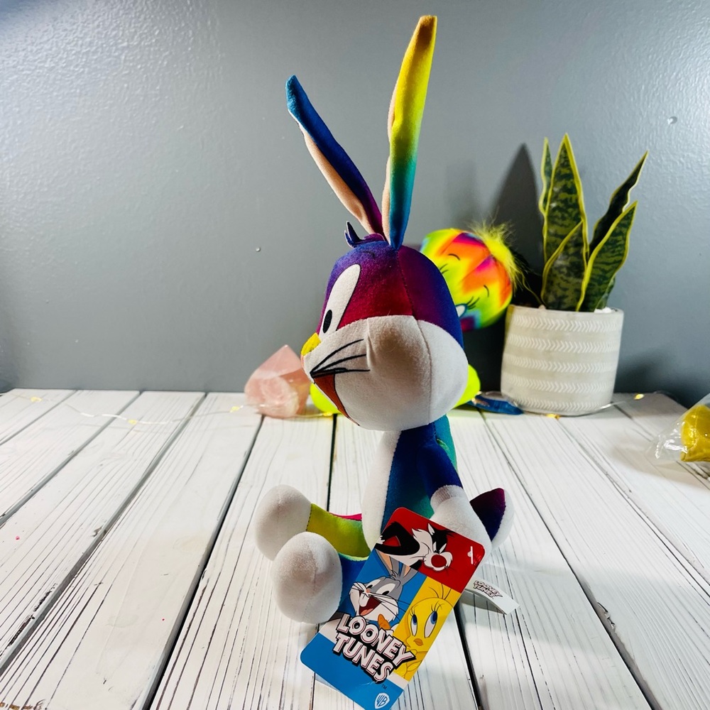 The Toy Factory Looney Tunes Bugs & Tweety Tie Die Plush - Picture 2 of 9